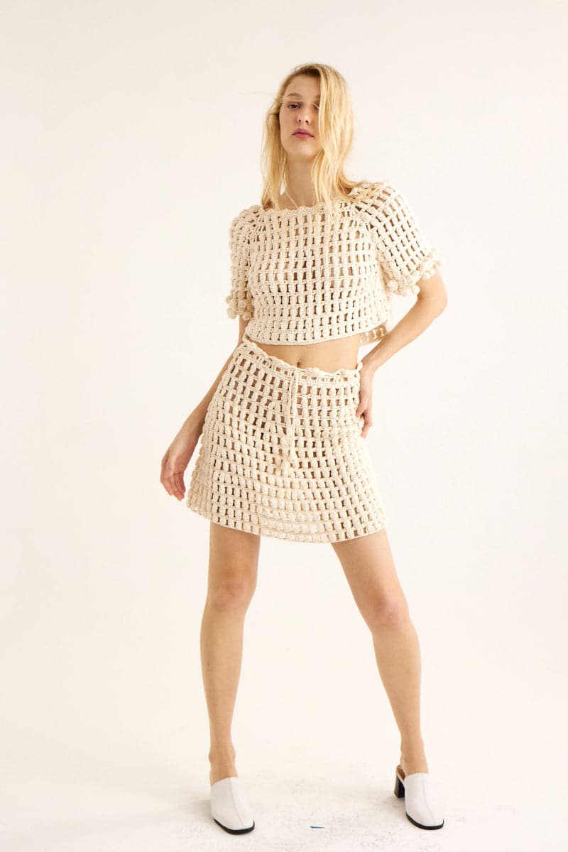 EMILY MARSHMALLOW TOP AND SKIRT TWIN SET