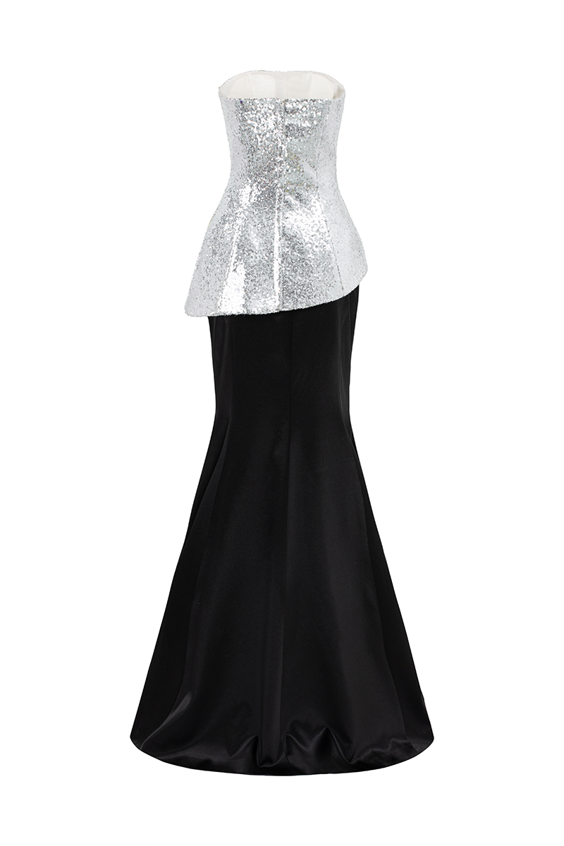 SHIMMER TAFFETA TOP AND SKIRT SET
