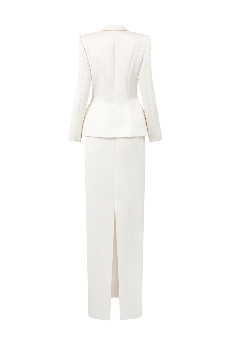 PEARL TAFFETA SET IN WHITE