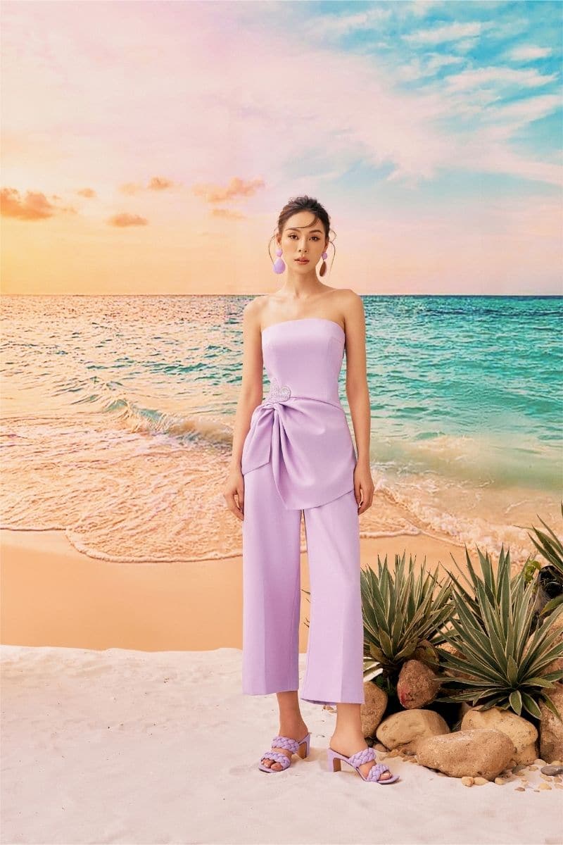 ESTELLE GATHERED TOP AND NOELLE PANTS SET