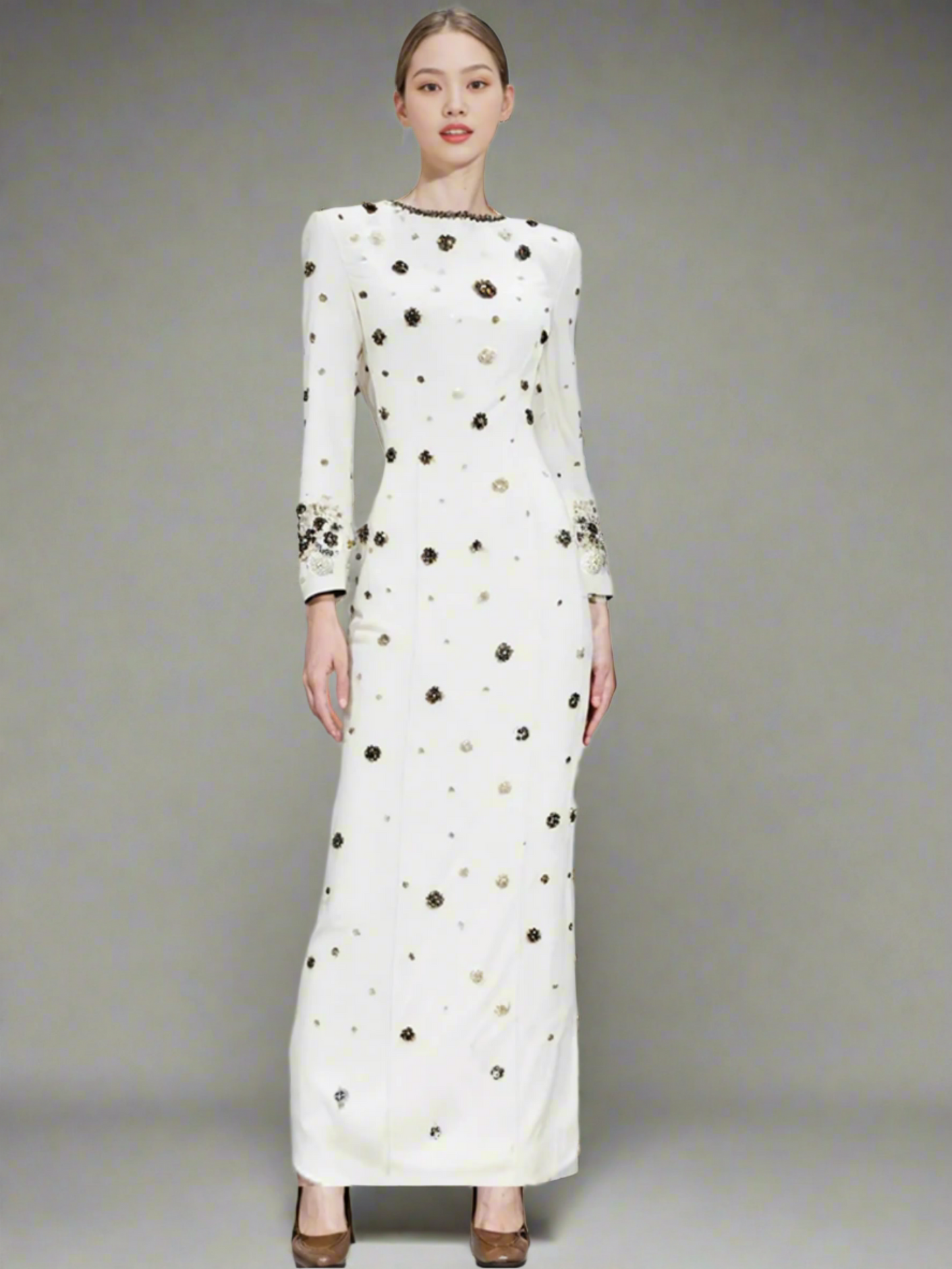 Luxury Crystal Embellished Maxi Dress