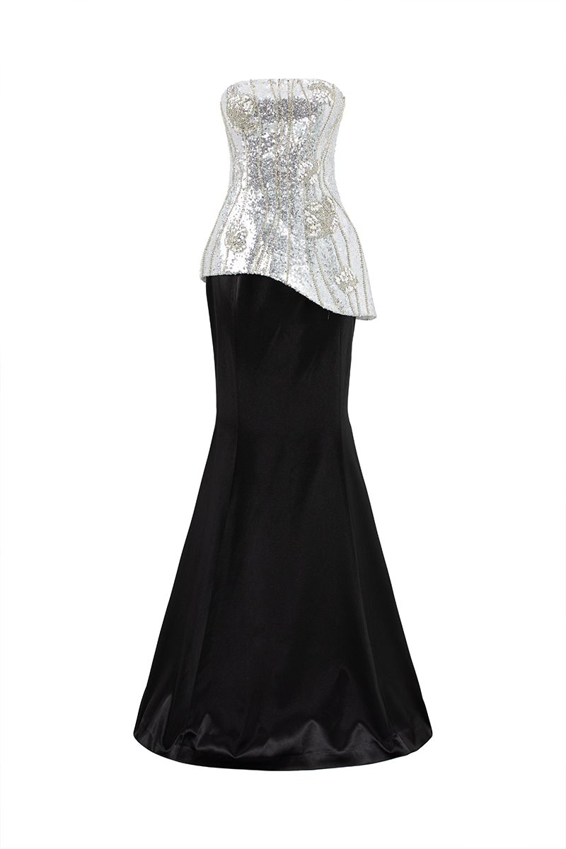 SHIMMER TAFFETA TOP AND SKIRT SET
