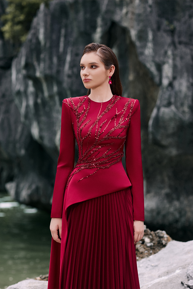 LUMIA SILK TOP AND SKIRT SET