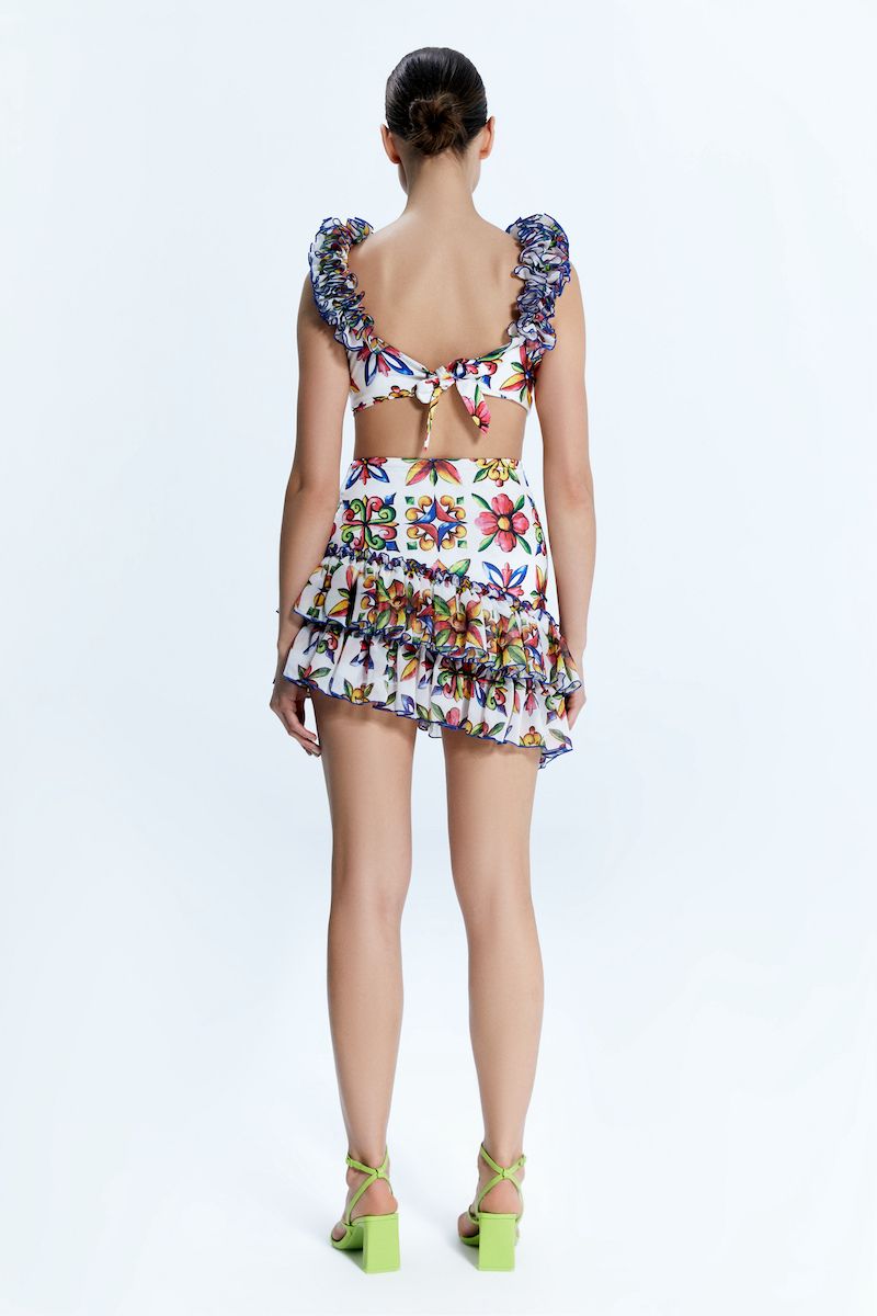 SICILIA LILY AND TIGRA TOP AND SKIRT SET