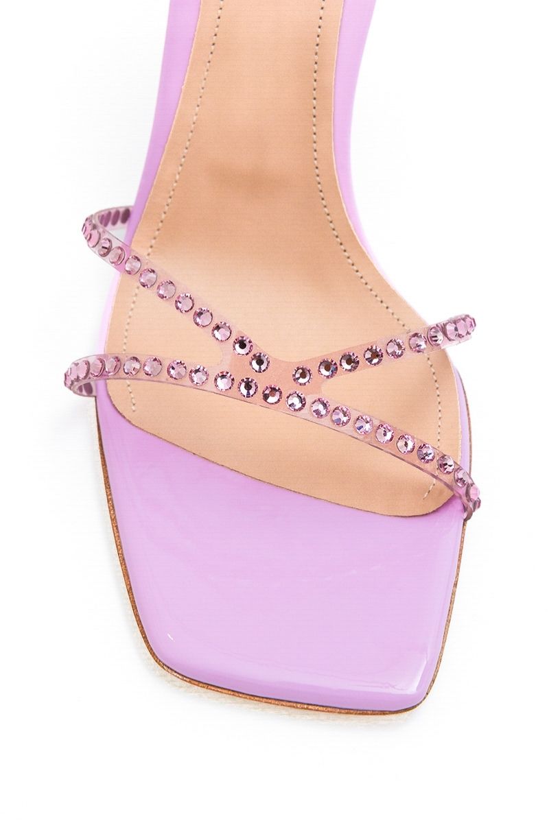 KIM SANDAL IN ROSE PINK CRYSTAL TRANSPARENT