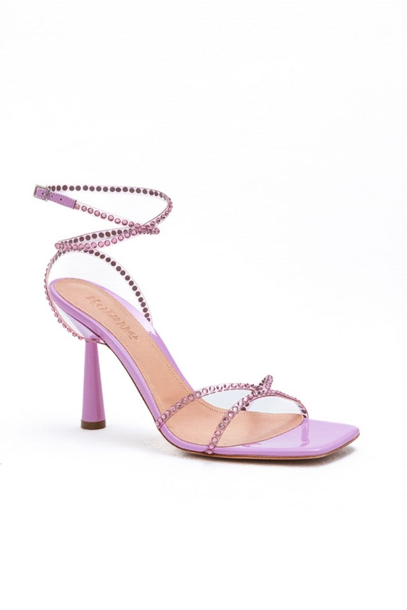 KIM SANDAL IN ROSE PINK CRYSTAL TRANSPARENT