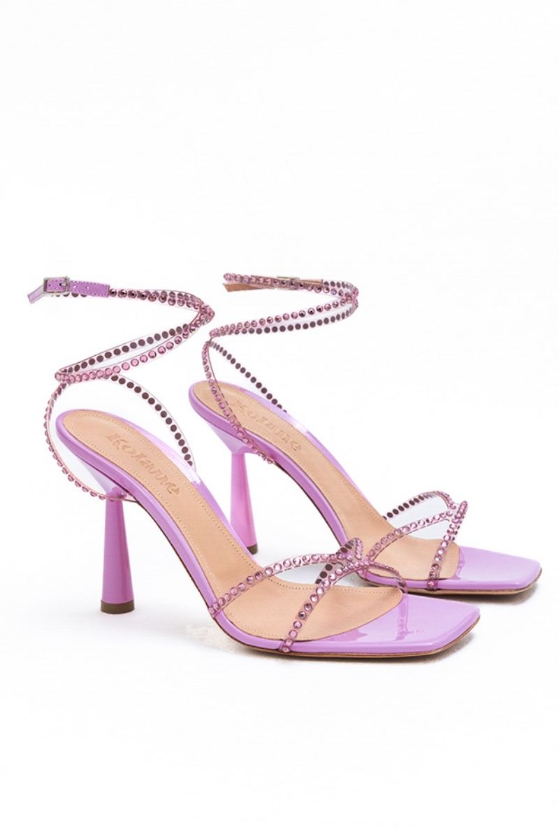 KIM SANDAL IN ROSE PINK CRYSTAL TRANSPARENT