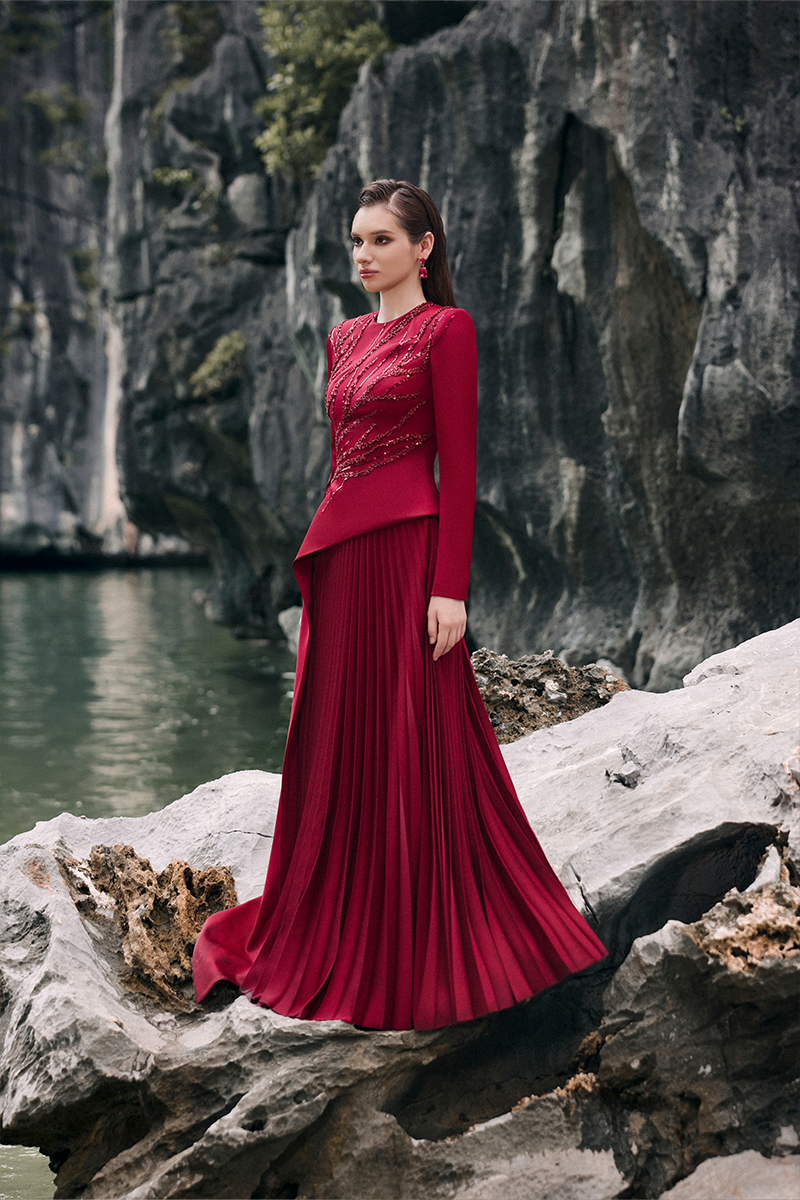 LUMIA SILK TOP AND SKIRT SET
