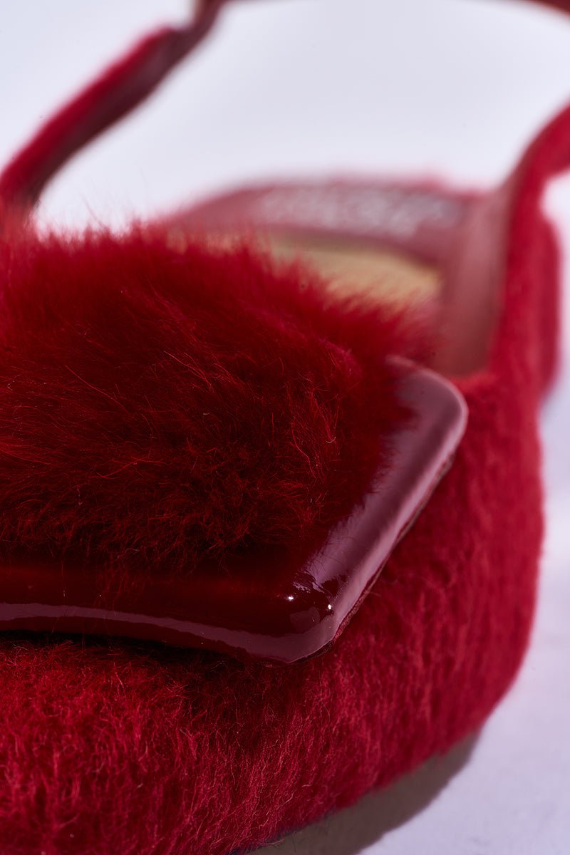 ROYA RED SLINGBACK FLATS