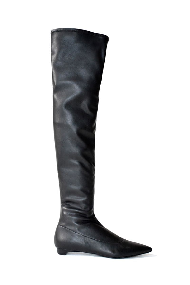 NICOLETTA BLACK NAPPA-EFFECT BOOTS