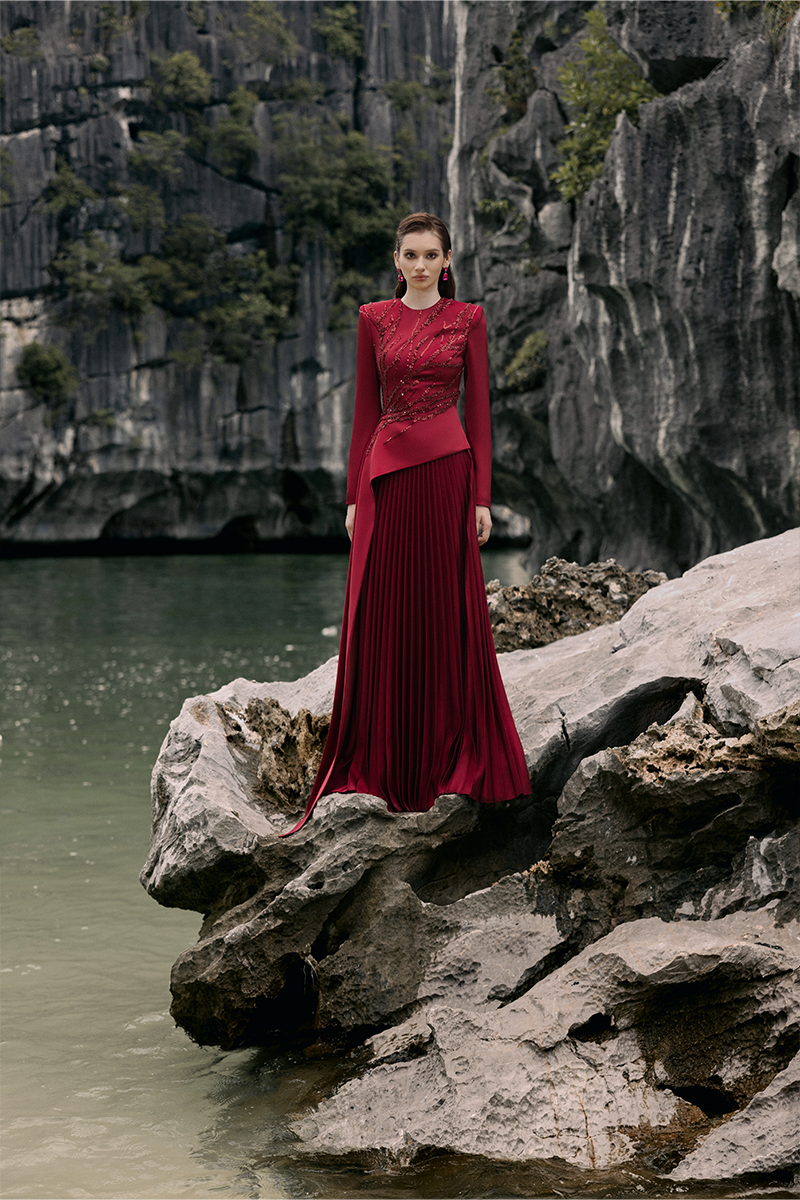 LUMIA SILK TOP AND SKIRT SET