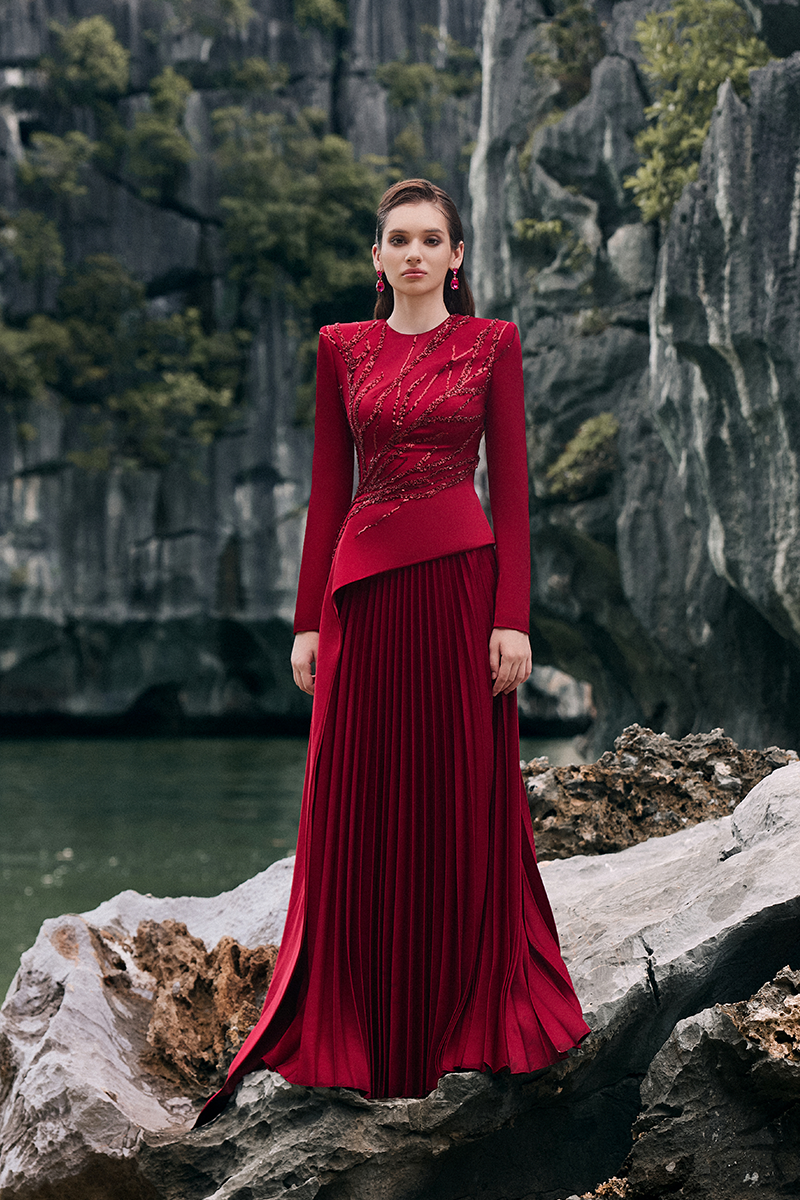LUMIA SILK TOP AND SKIRT SET