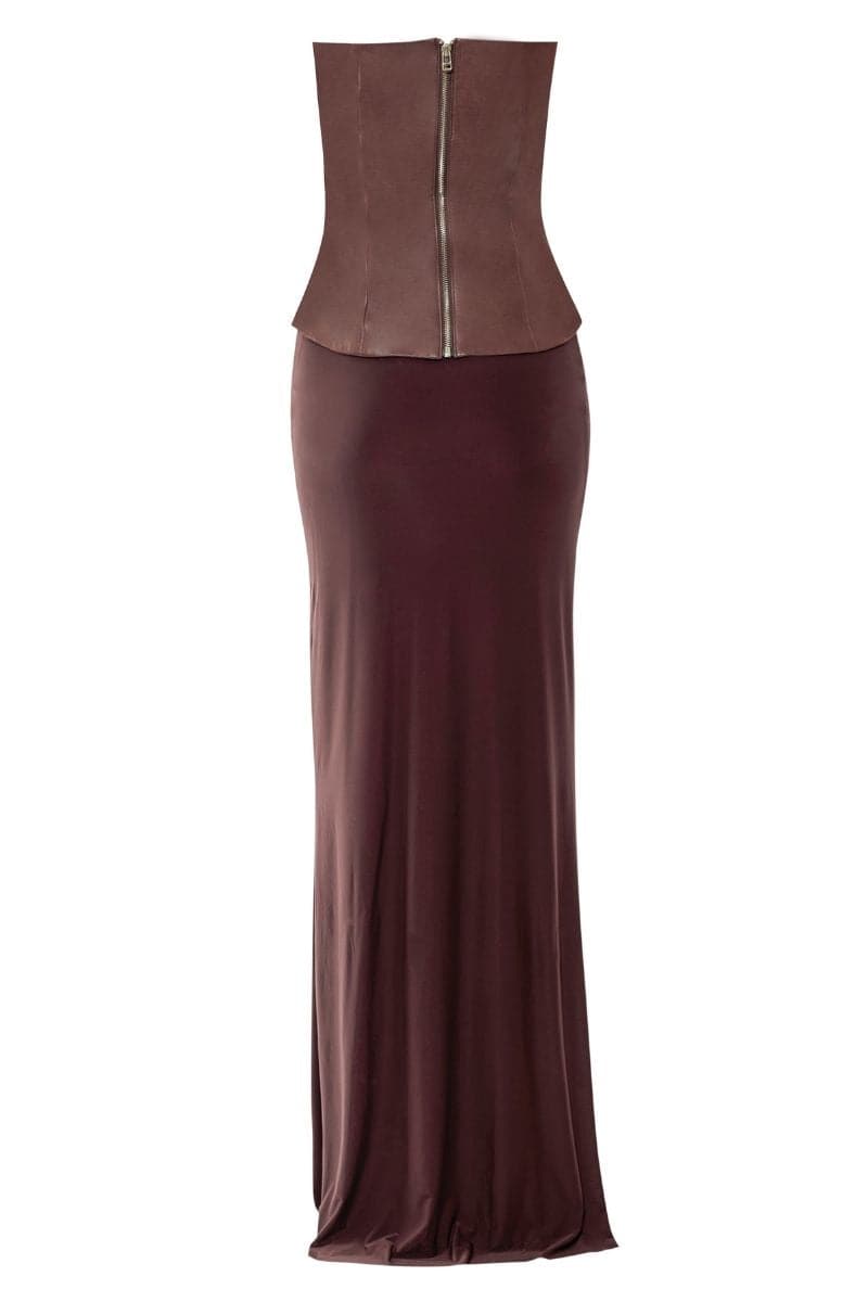 LINNEA CHERRY RED CORSET TOP AND SKIRT SET