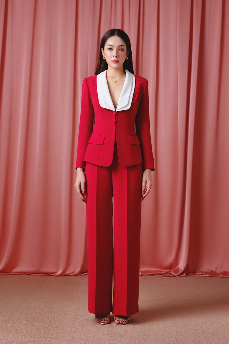 CRIMSON POWER SUIT SET