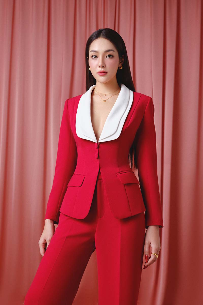 CRIMSON POWER SUIT SET