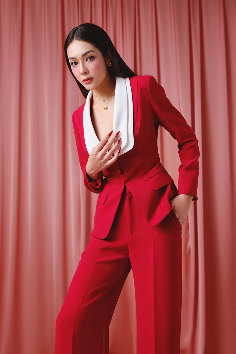 CRIMSON POWER SUIT SET