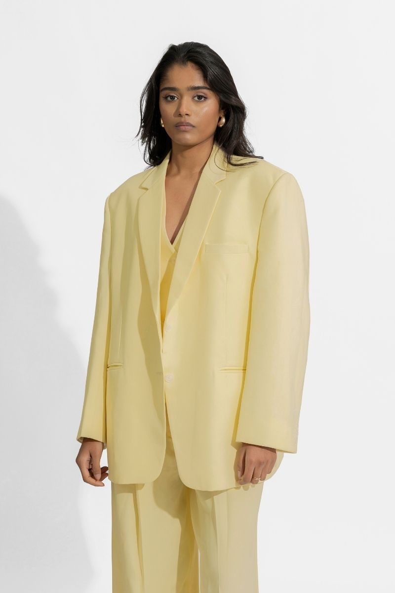 DANIELLE BUTTER YELLOW SUIT SET