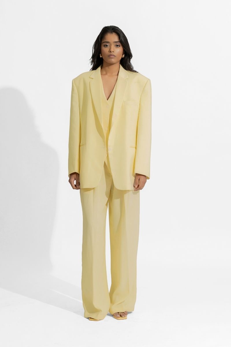DANIELLE BUTTER YELLOW SUIT SET