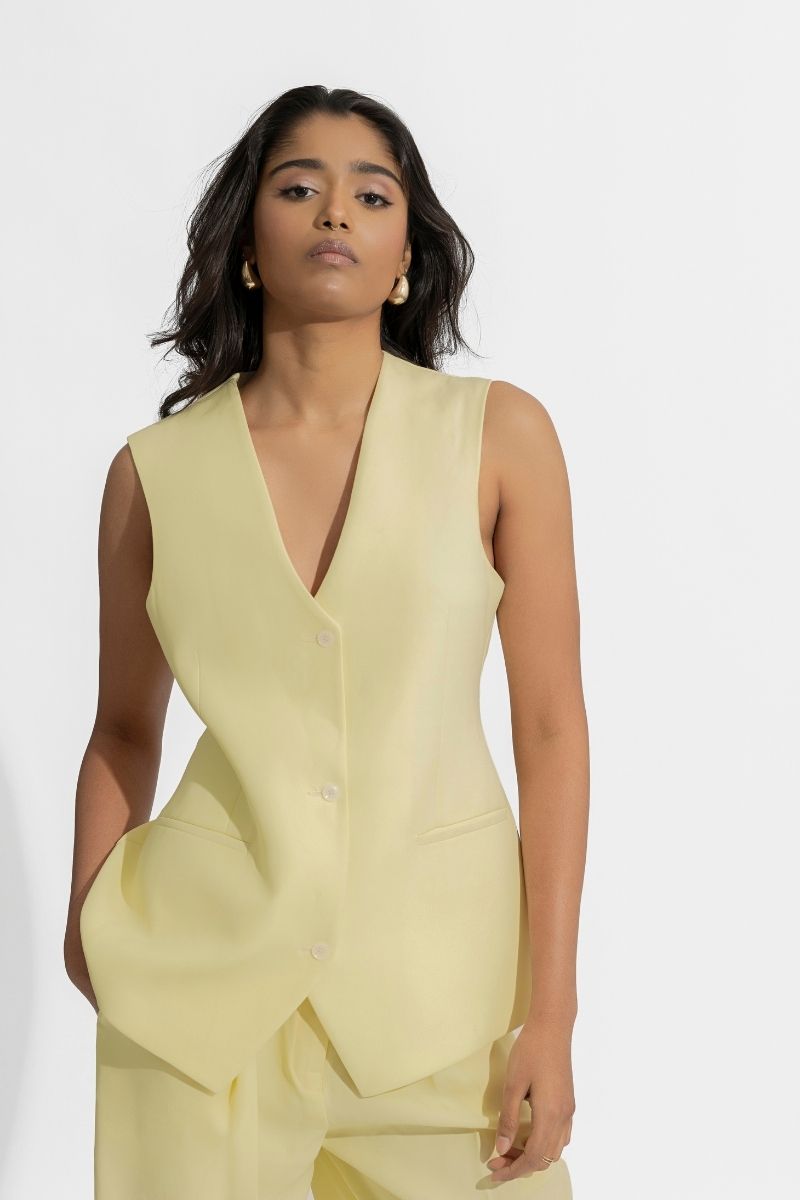 DANIELLE BUTTER YELLOW SUIT SET