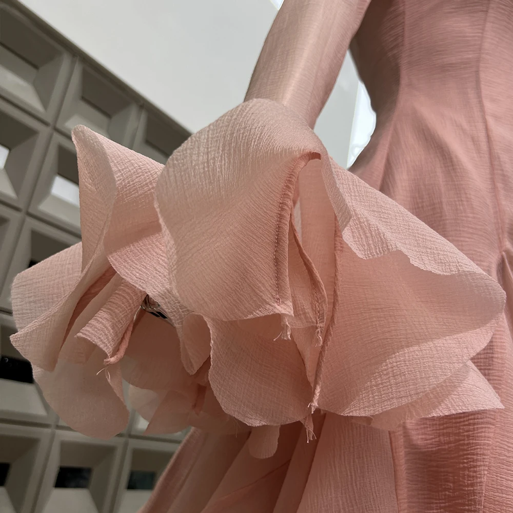 Elegant Ruffle Flare Sleeve Dress