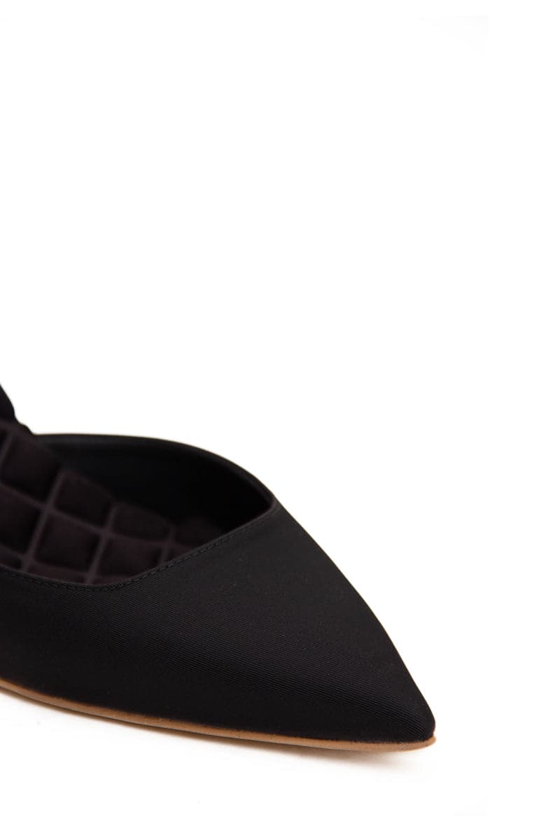 GABRIELLA BLACK SATIN SLINGBACK HEELS