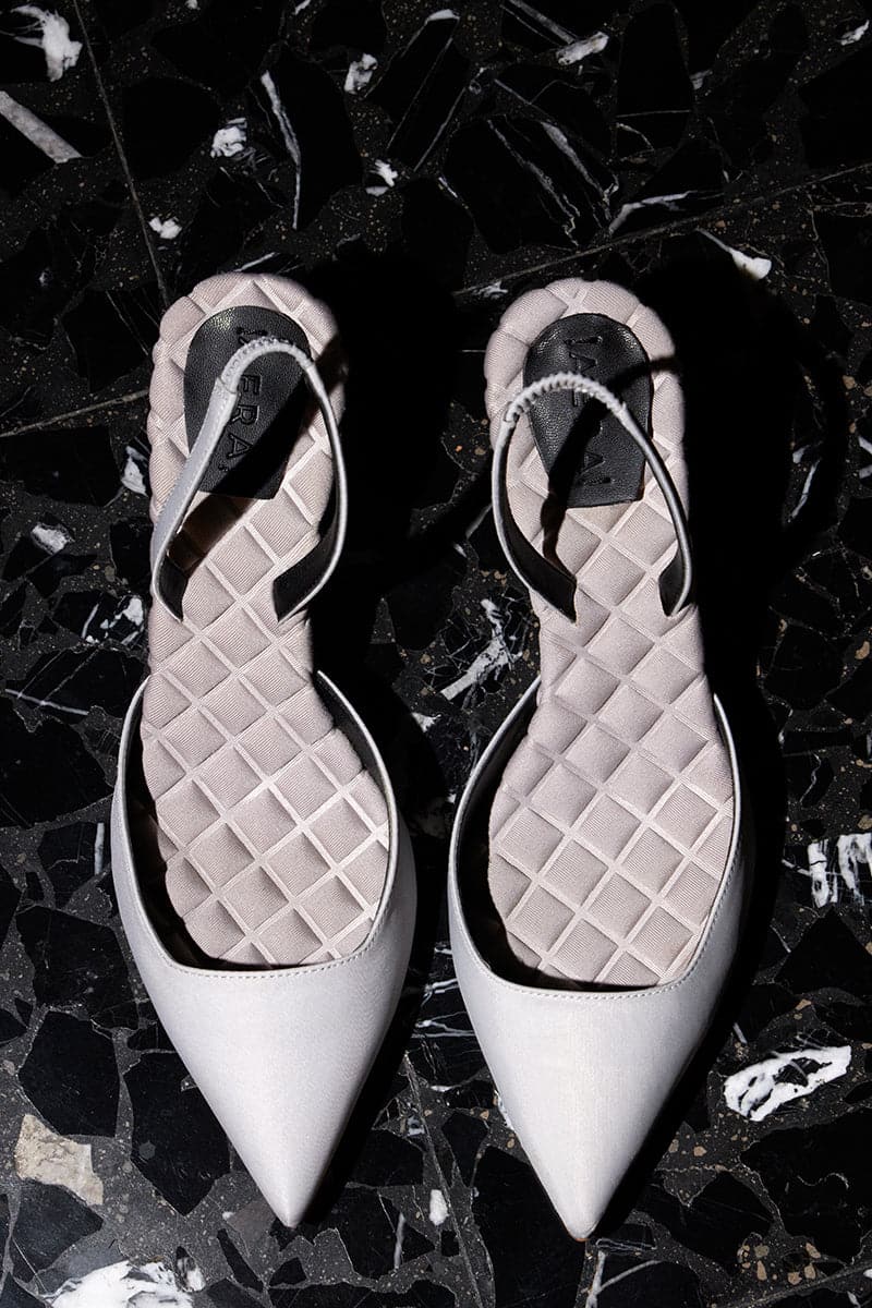 GABRIELLA GRAY SATIN SLINGBACK HEELS