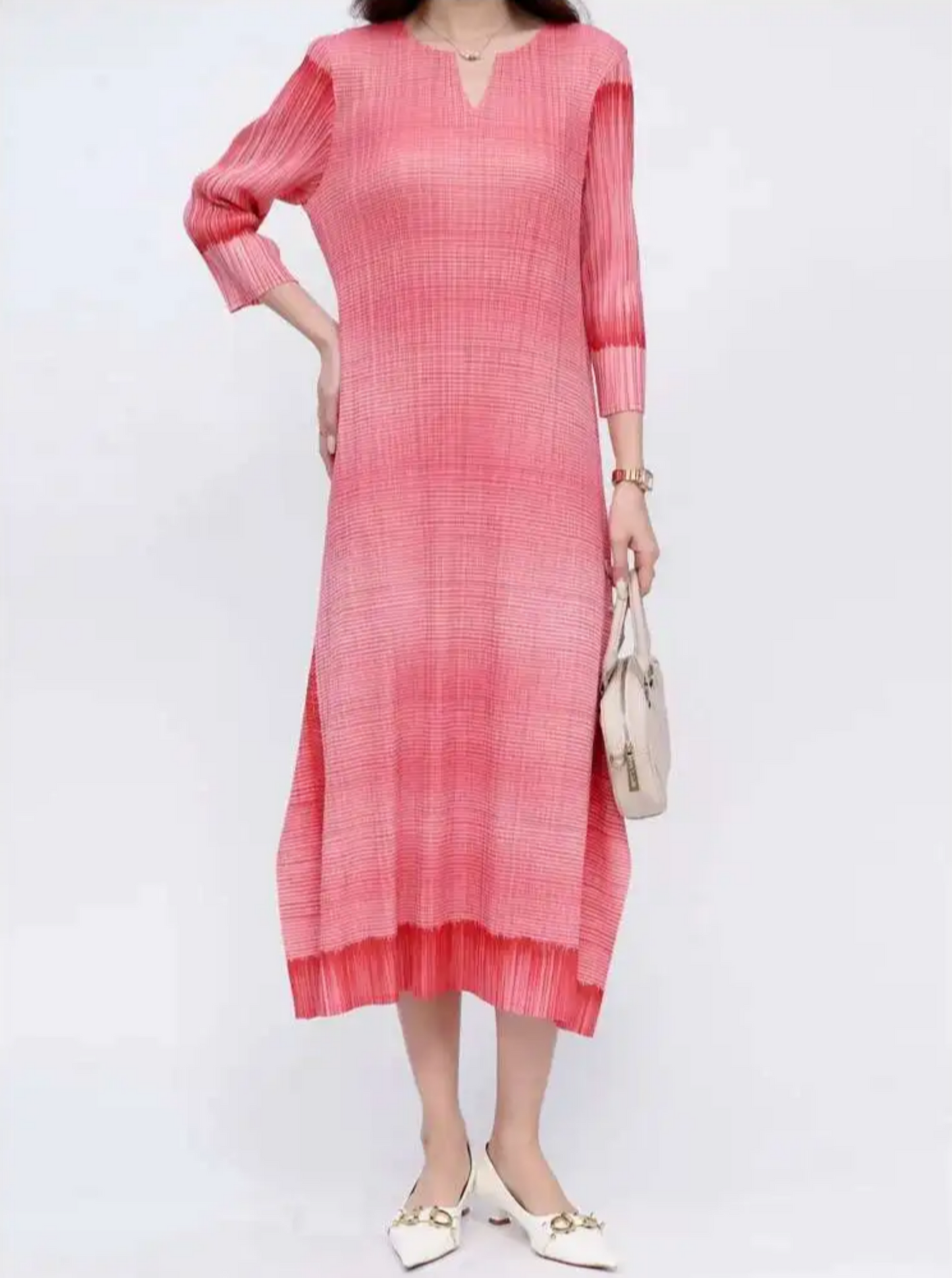 Luxury Casual Pleated Midi Dress