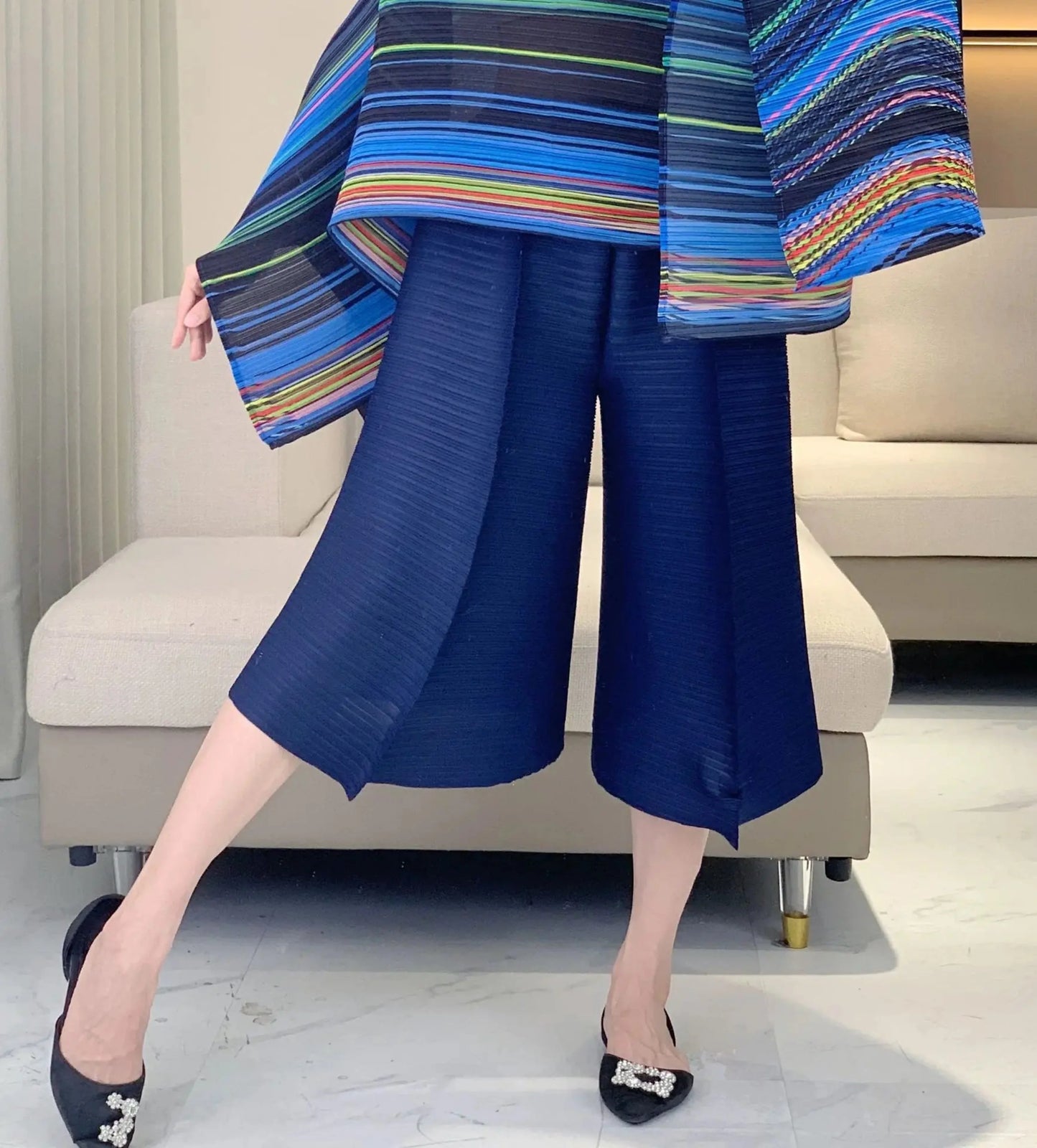 Casual Luxury Plissé Trousers