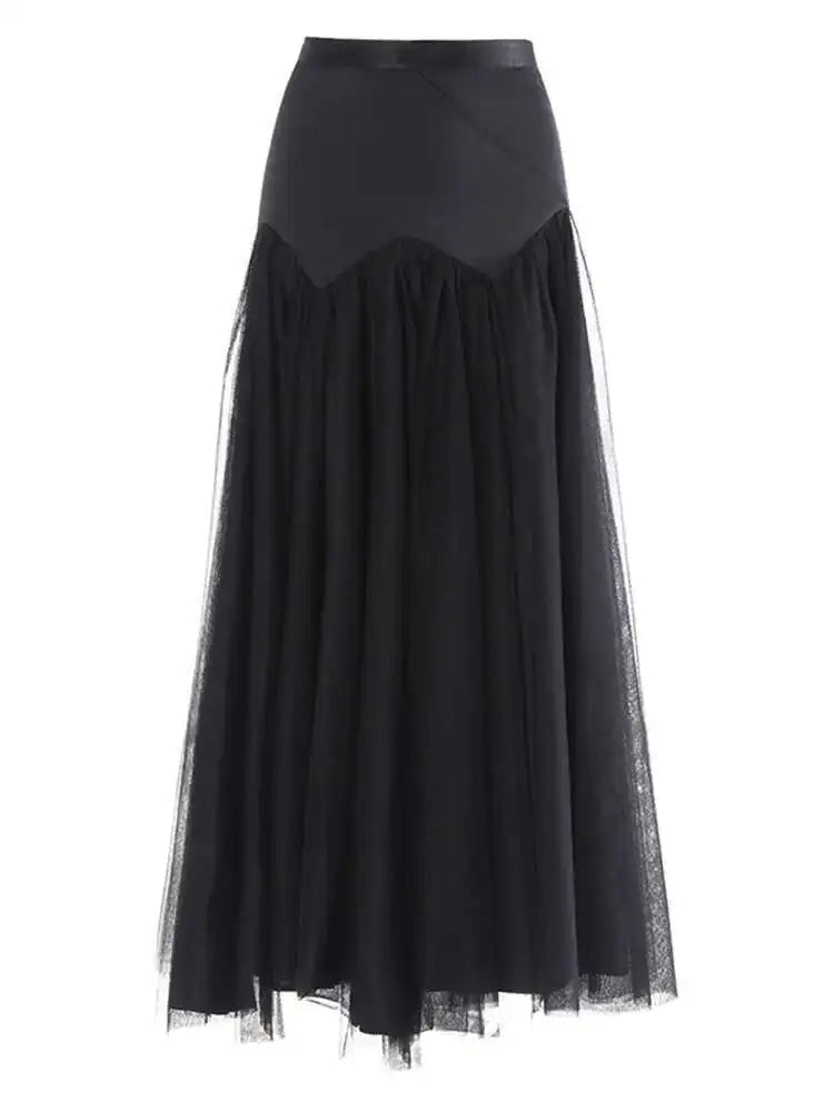 Tulle Slim-Fit Midi Skirt