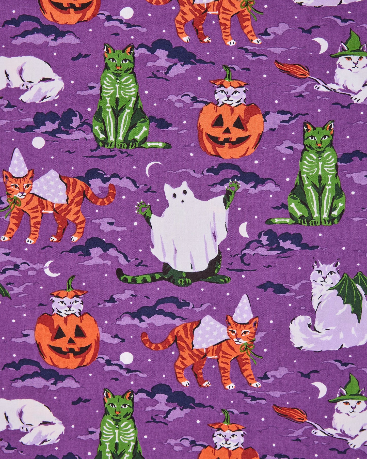 Halloween House Cats - Large Pouch - Purple Tonic