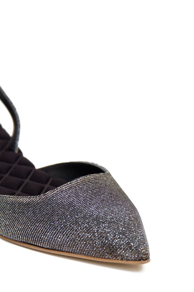 JACKIE METALLIC LUREX SLINGBACK FLATS
