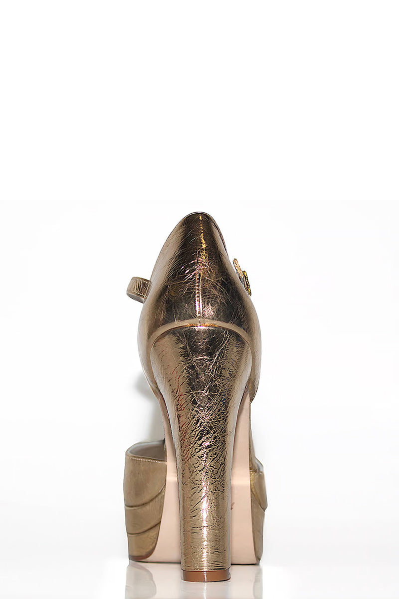 LENA HEELS IN GOLD
