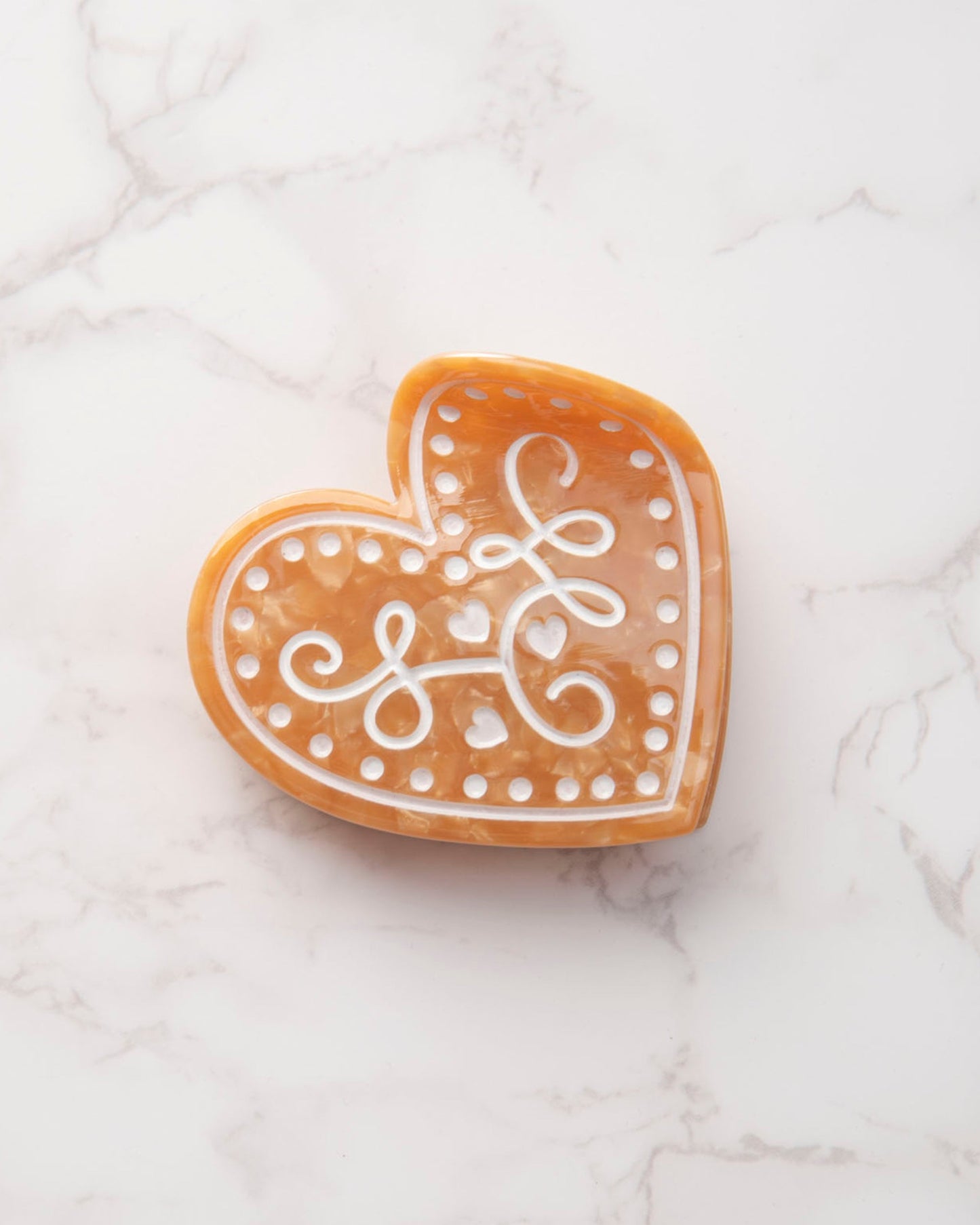 Holiday Cookie Heart - Hand-Painted Claw Hair Clip - Solar Eclipse