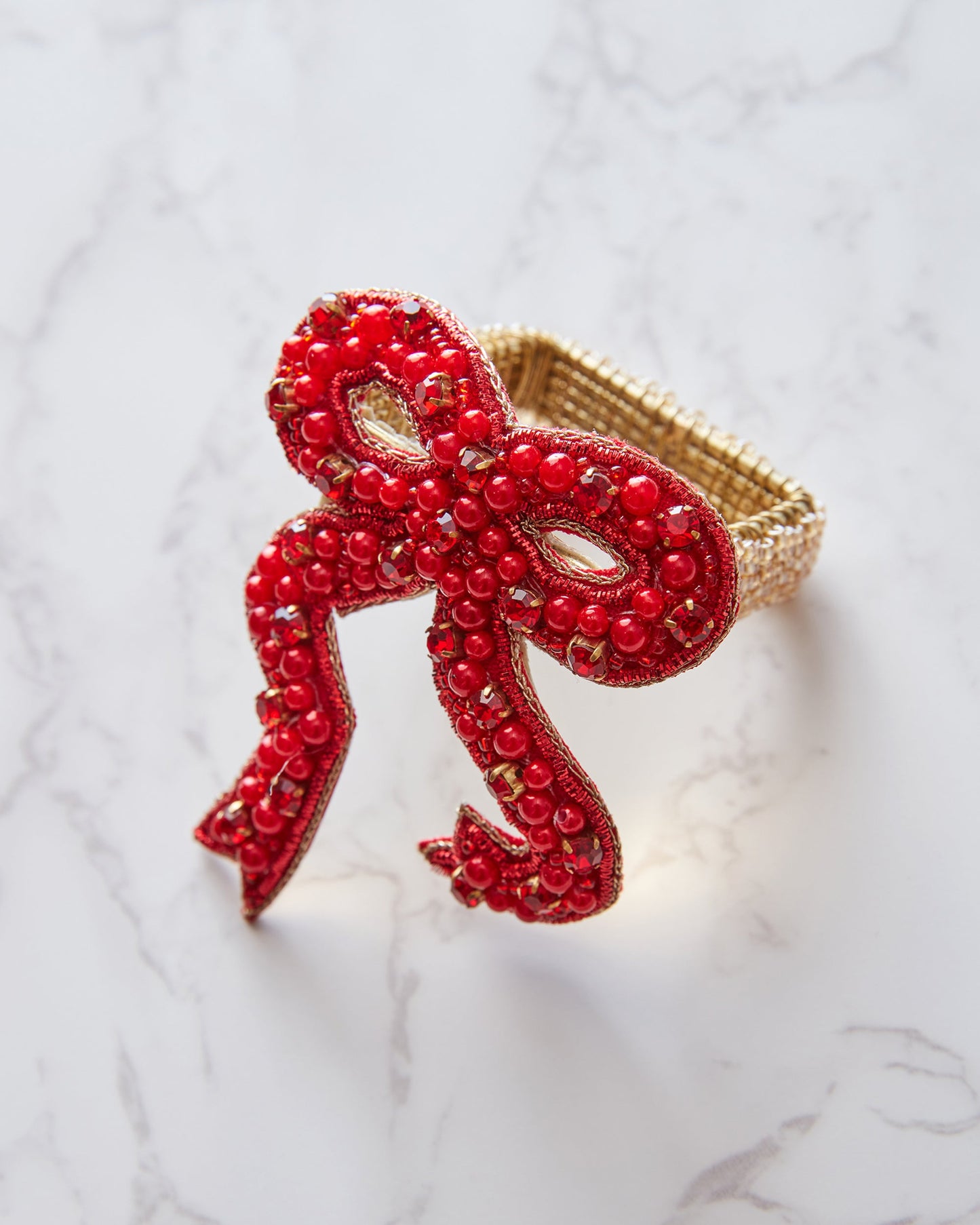 Dapper Dachshunds - Napkin Ring Set Of 4 - Red Multi
