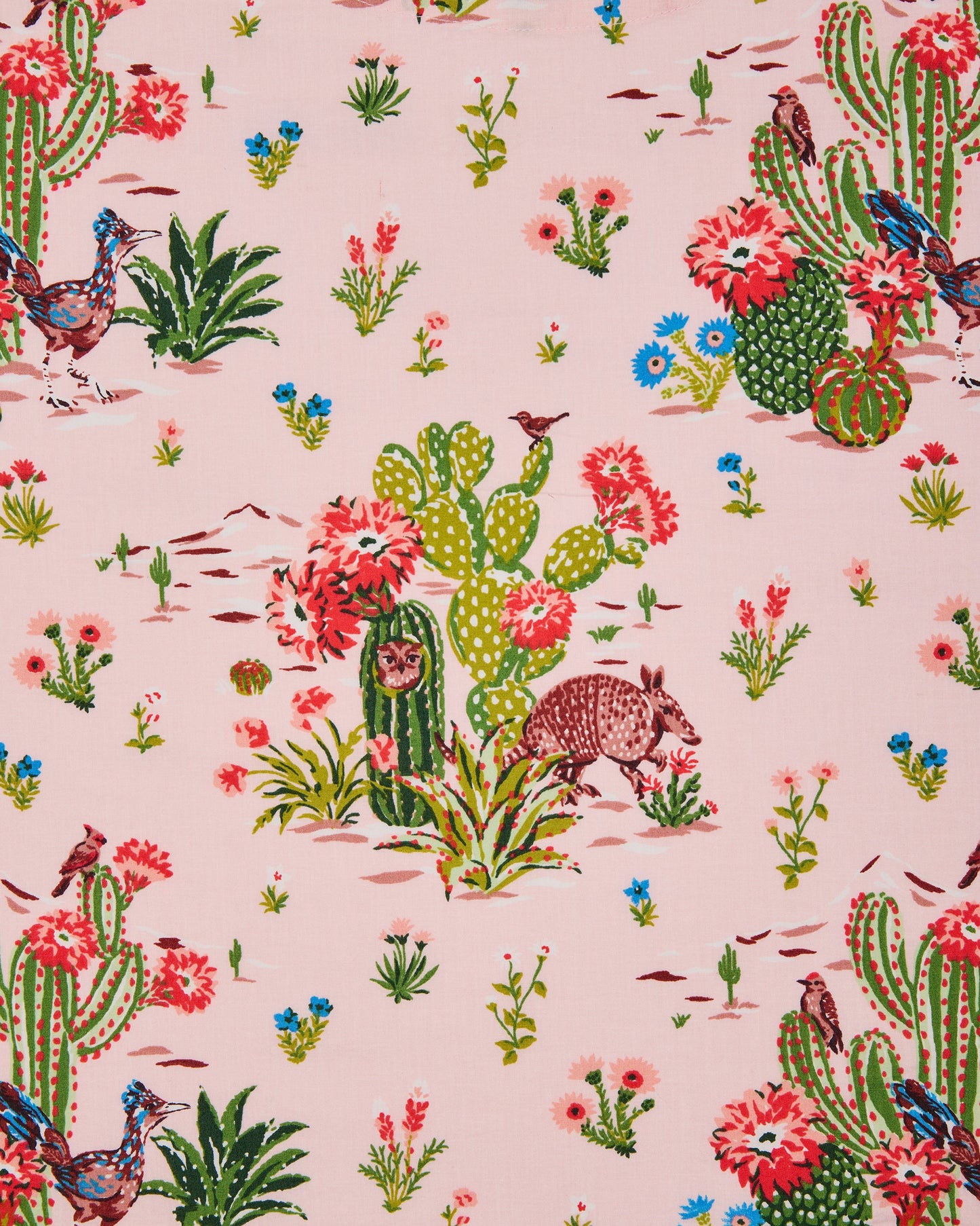 Desert Dream - Quilted Pouch - Pink Cactus