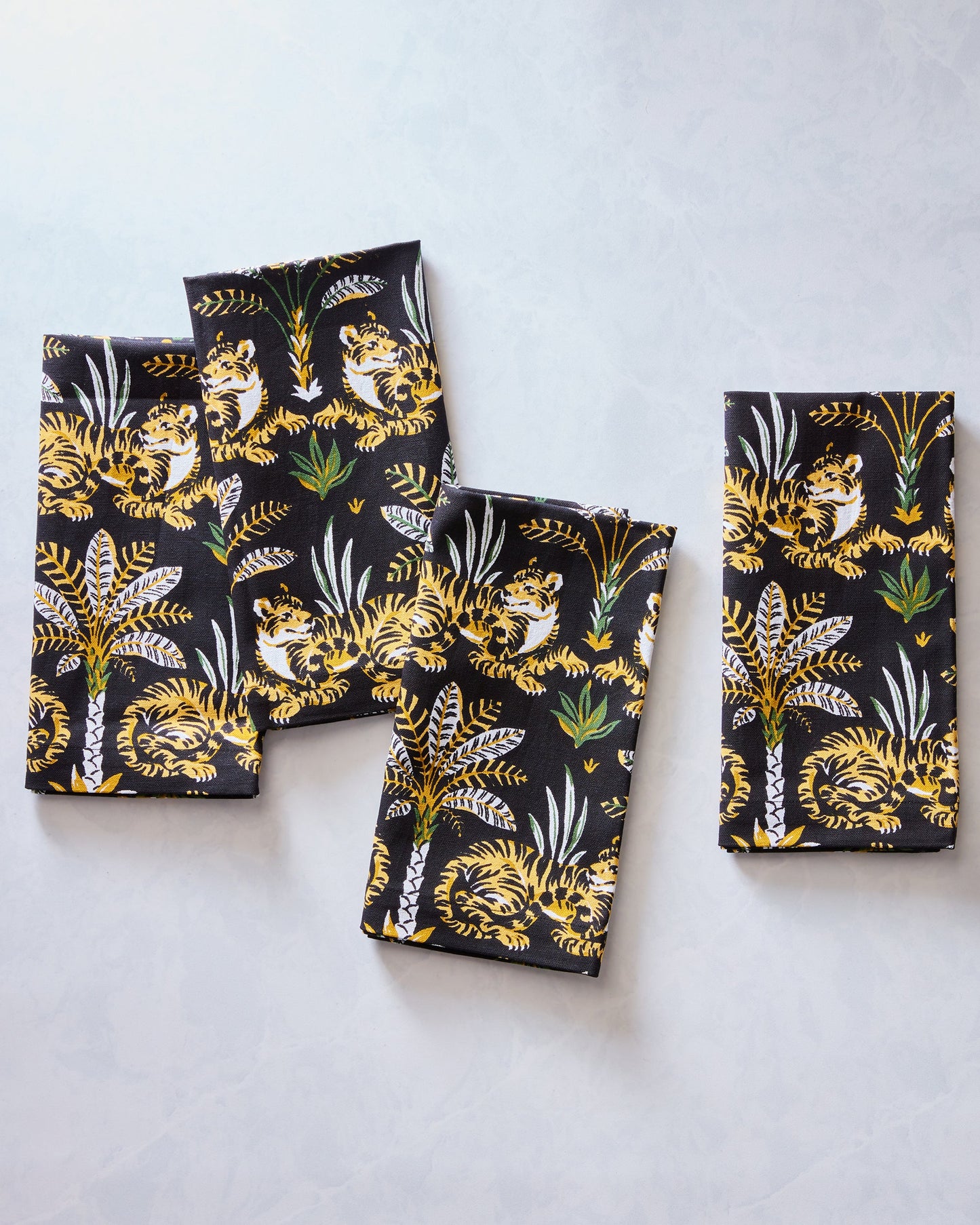 Untamed Tiger - Dinner Napkins Set Of 4 - Ink