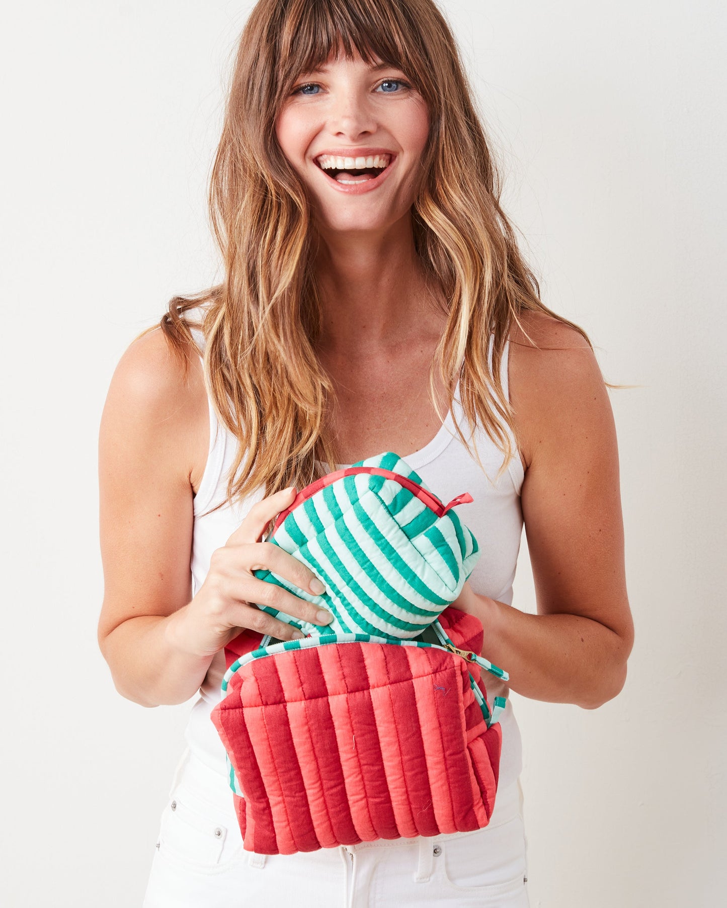 Holiday Stripes - Three's Best Pouch Set - Spearmint & Peppermint