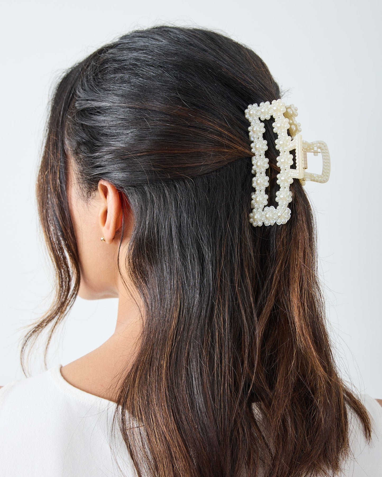 Flower - Pearl Hair Claw Clips - Josslyn by Wall to Wall