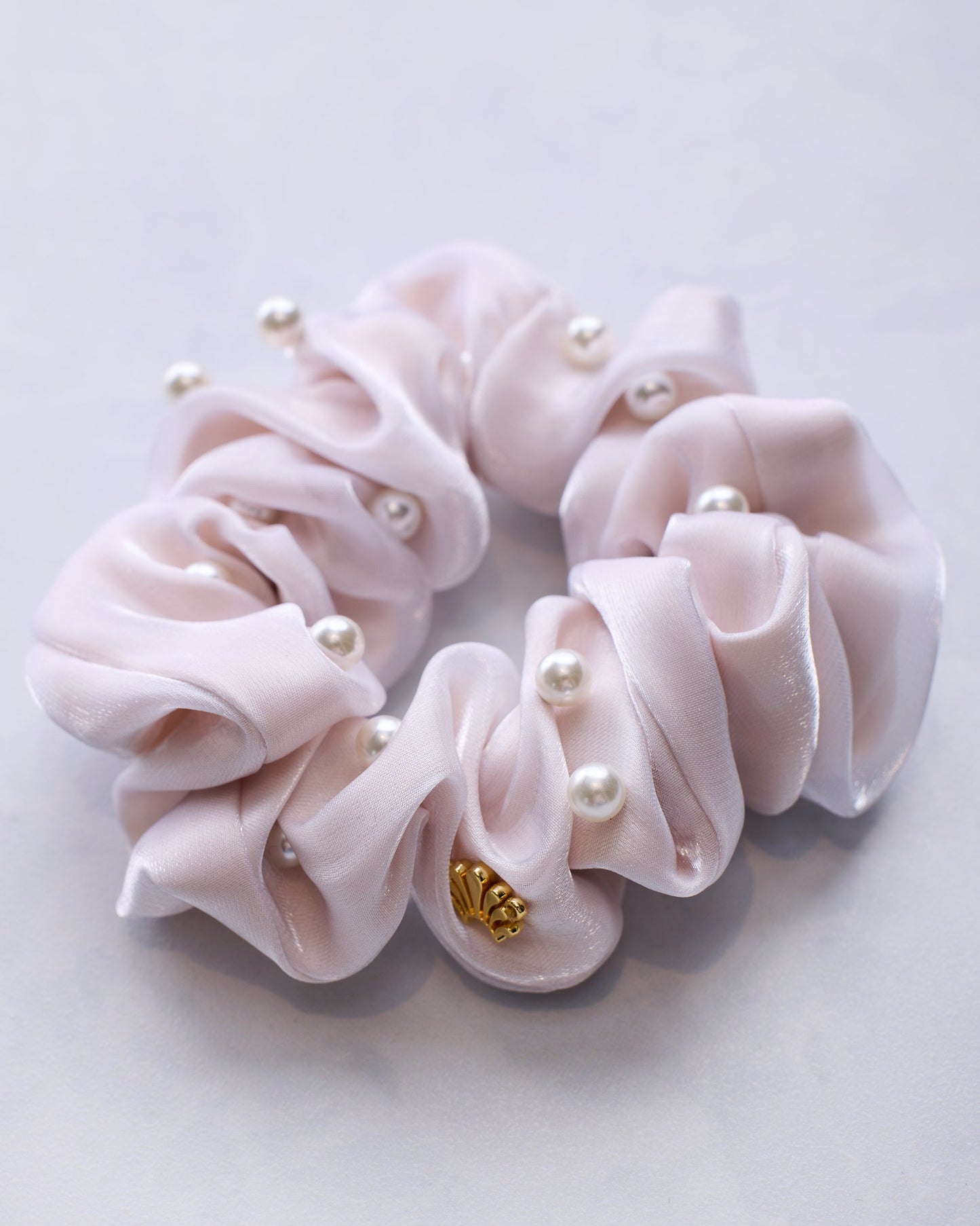 Ivory Pearl - Embellished Scrunchie