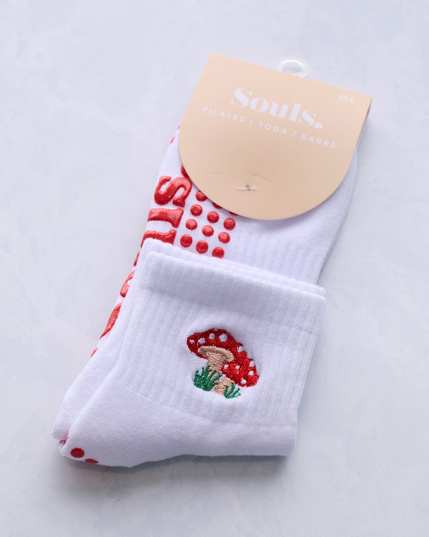 Shrooms - Unisex Grip Socks - White
