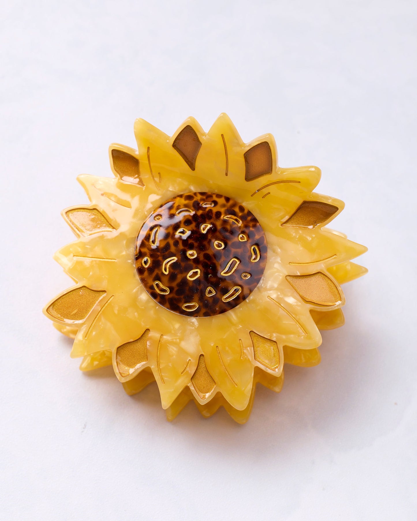 Sunflower - Hand-Painted Claw Hair Clip