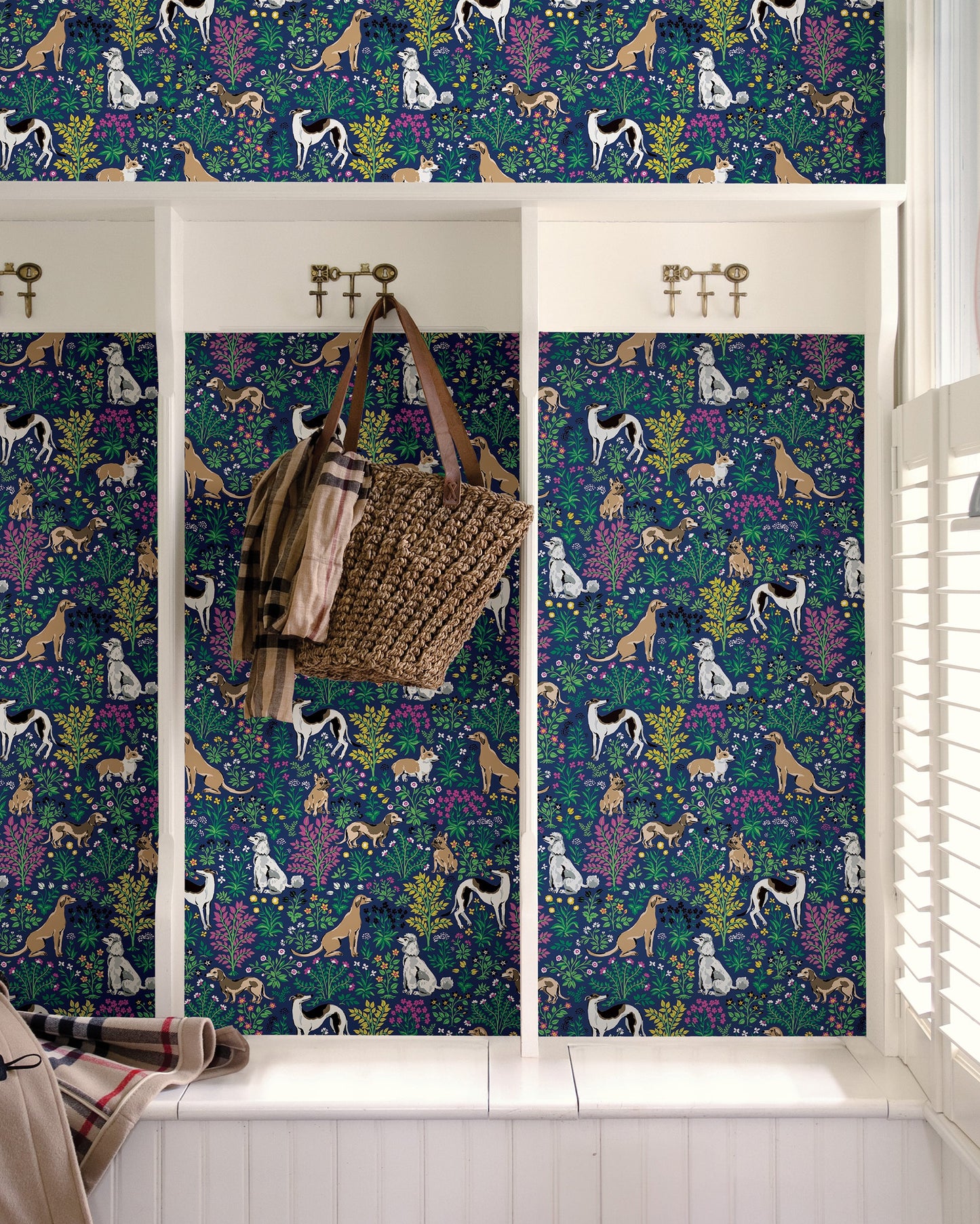 Must Love Dogs - Peel & Stick Wallpaper - Indigo