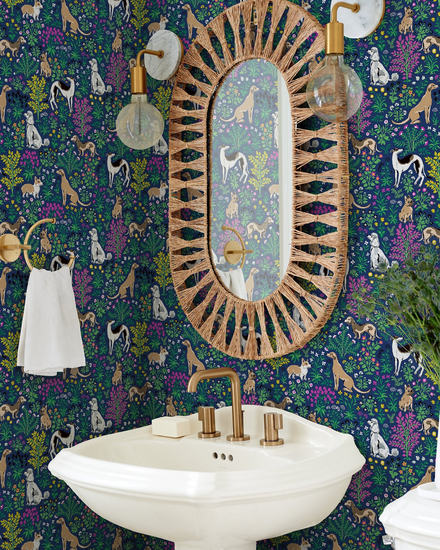 Must Love Dogs - Peel & Stick Wallpaper - Indigo