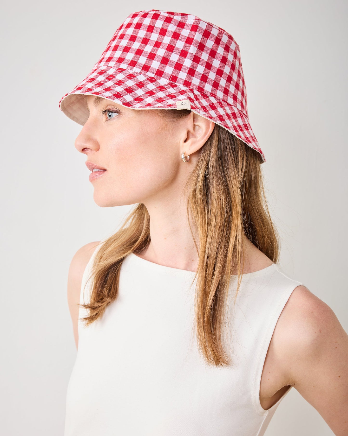 Red Gingham - Reversible Bucket Hat - Fashion City