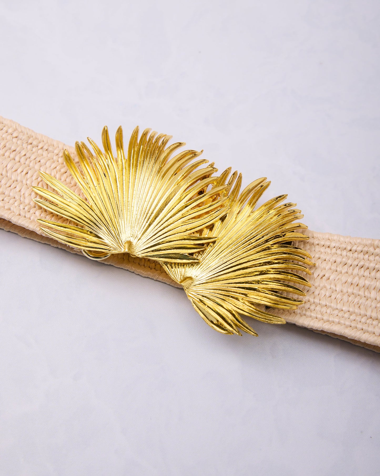 Gold Palm Frond - Interchangeable Belt Buckle - Garland Bags