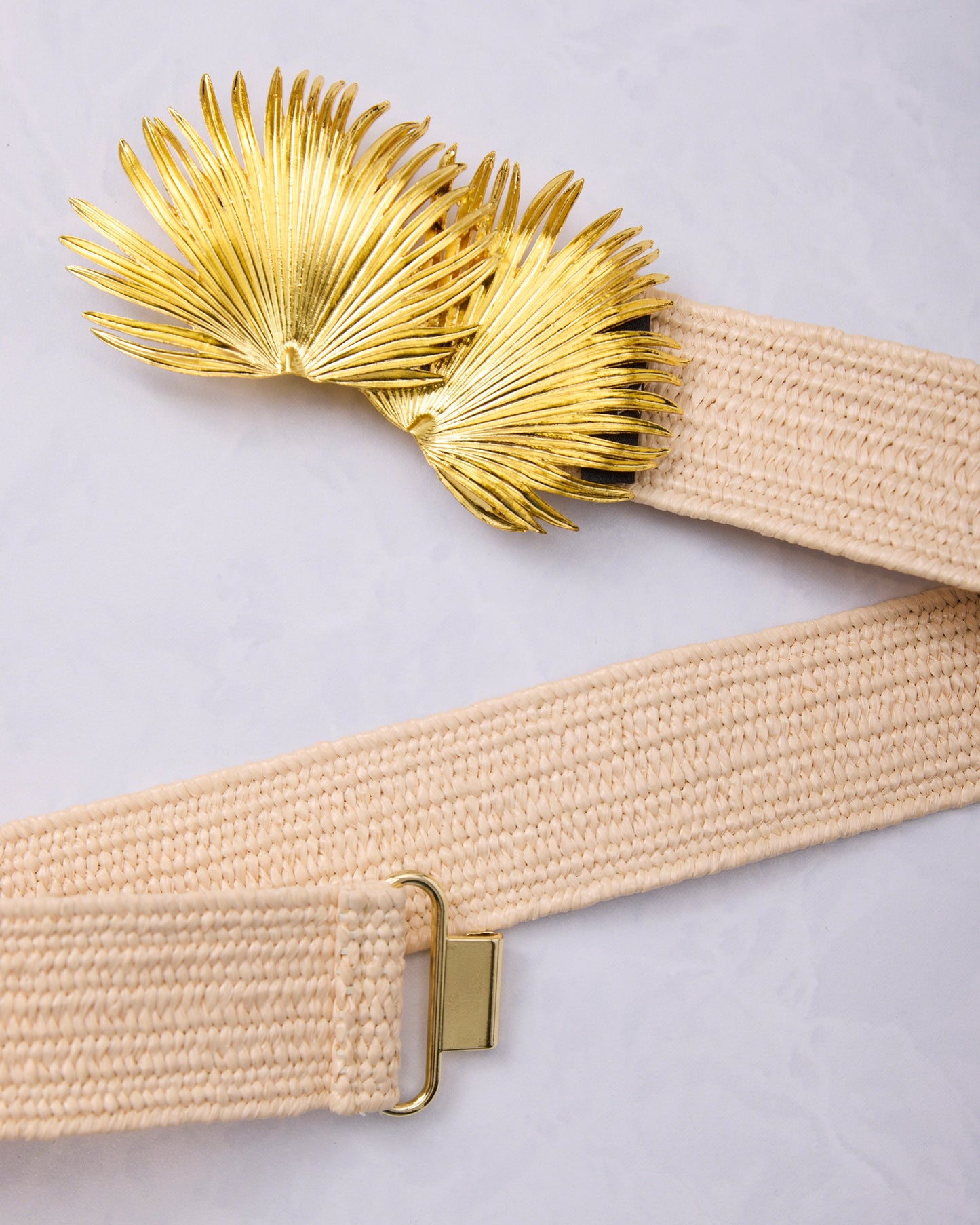 Gold Palm Frond - Interchangeable Belt Buckle - Garland Bags