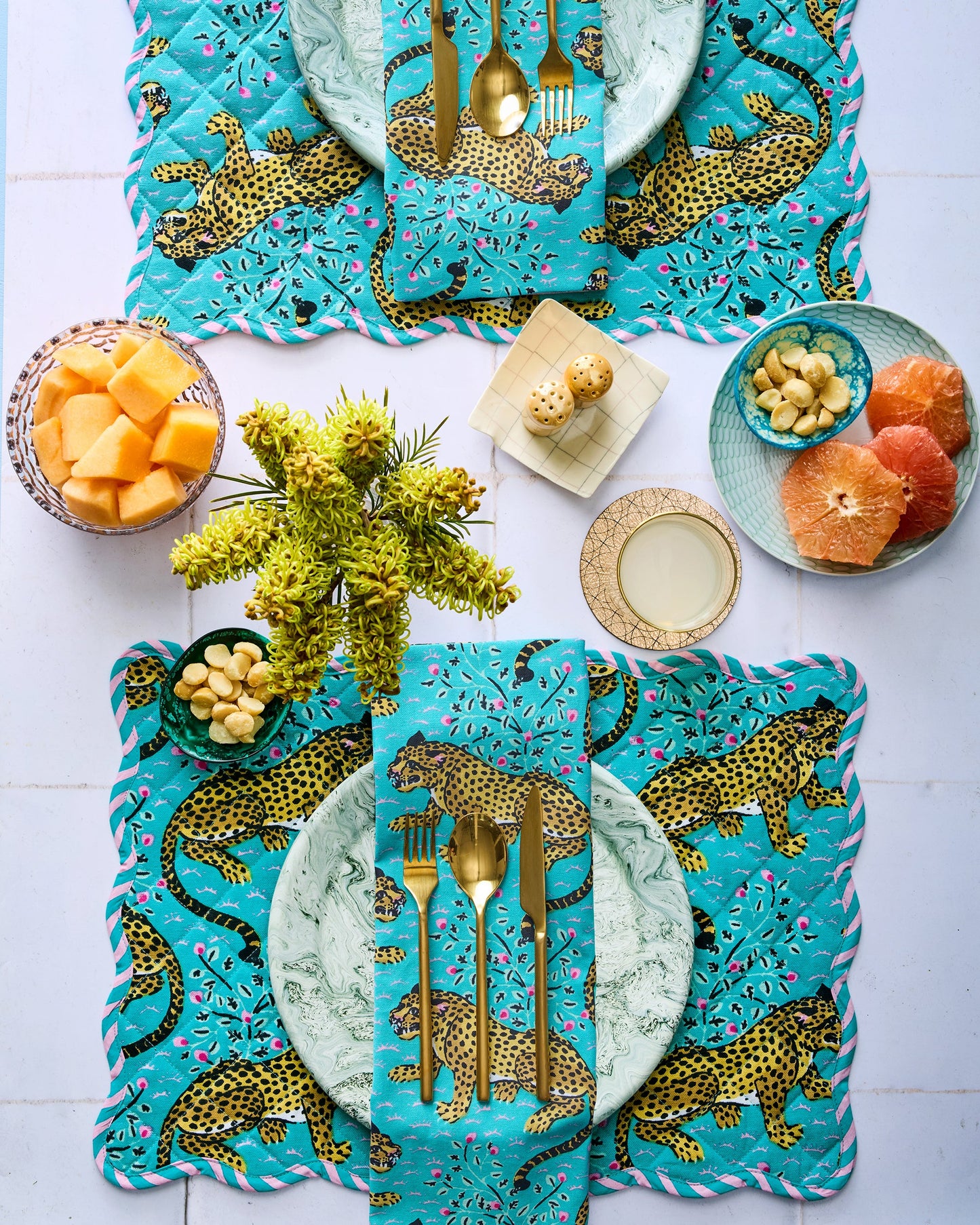 Bagheera - Placemats Set of 4 - Turquoise