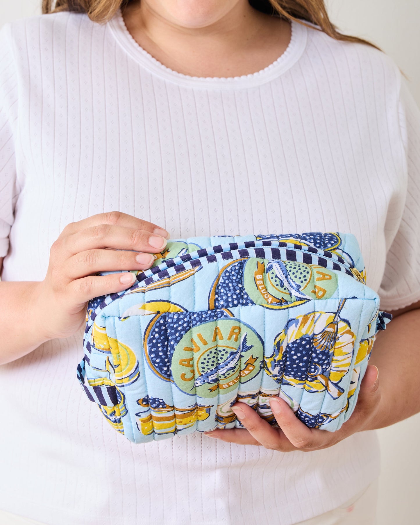 Champagne & Caviar - Three's Best Pouch Set - Pale Blue