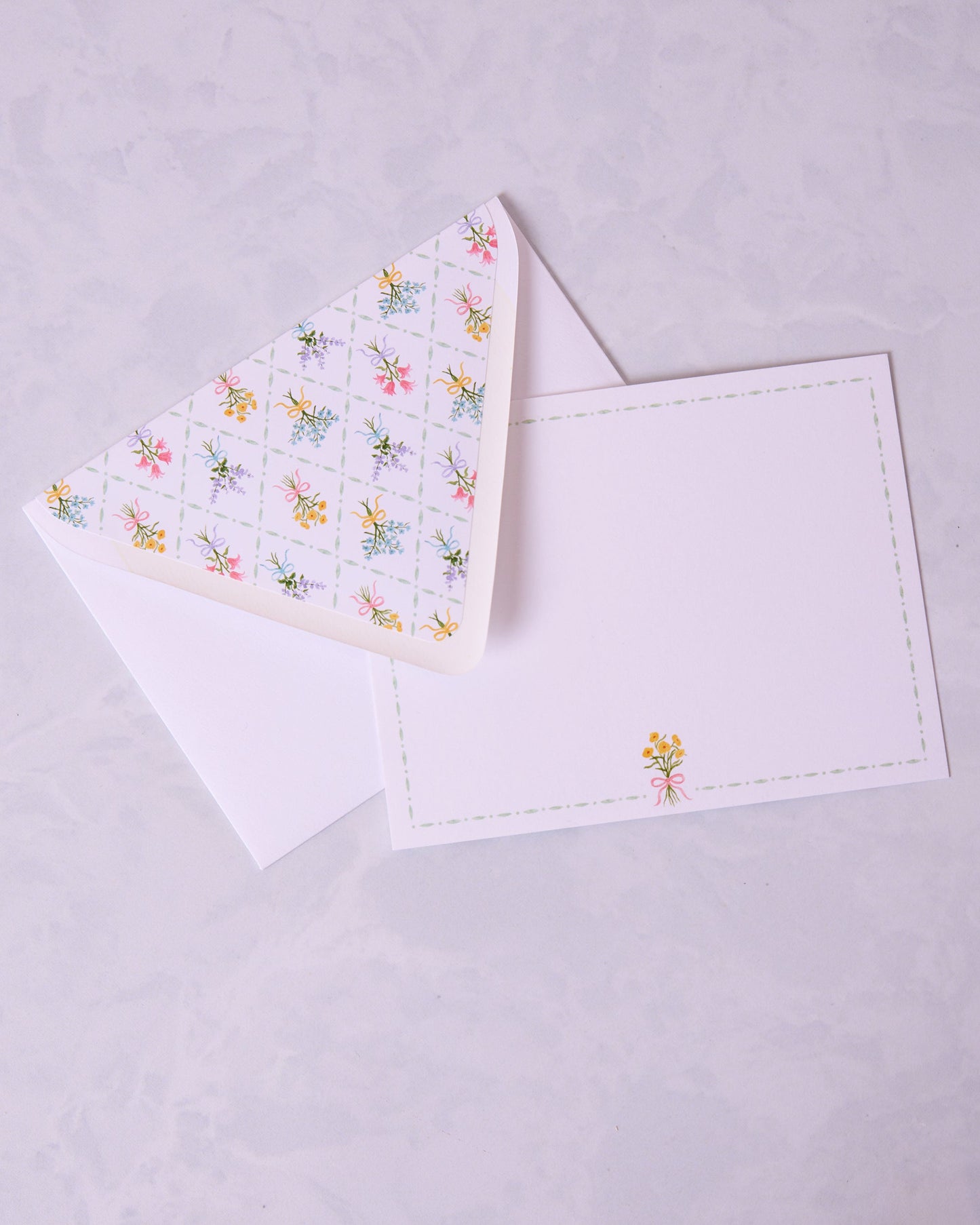 Cream - Bow Bouquet Notecard Set - Gloster Road