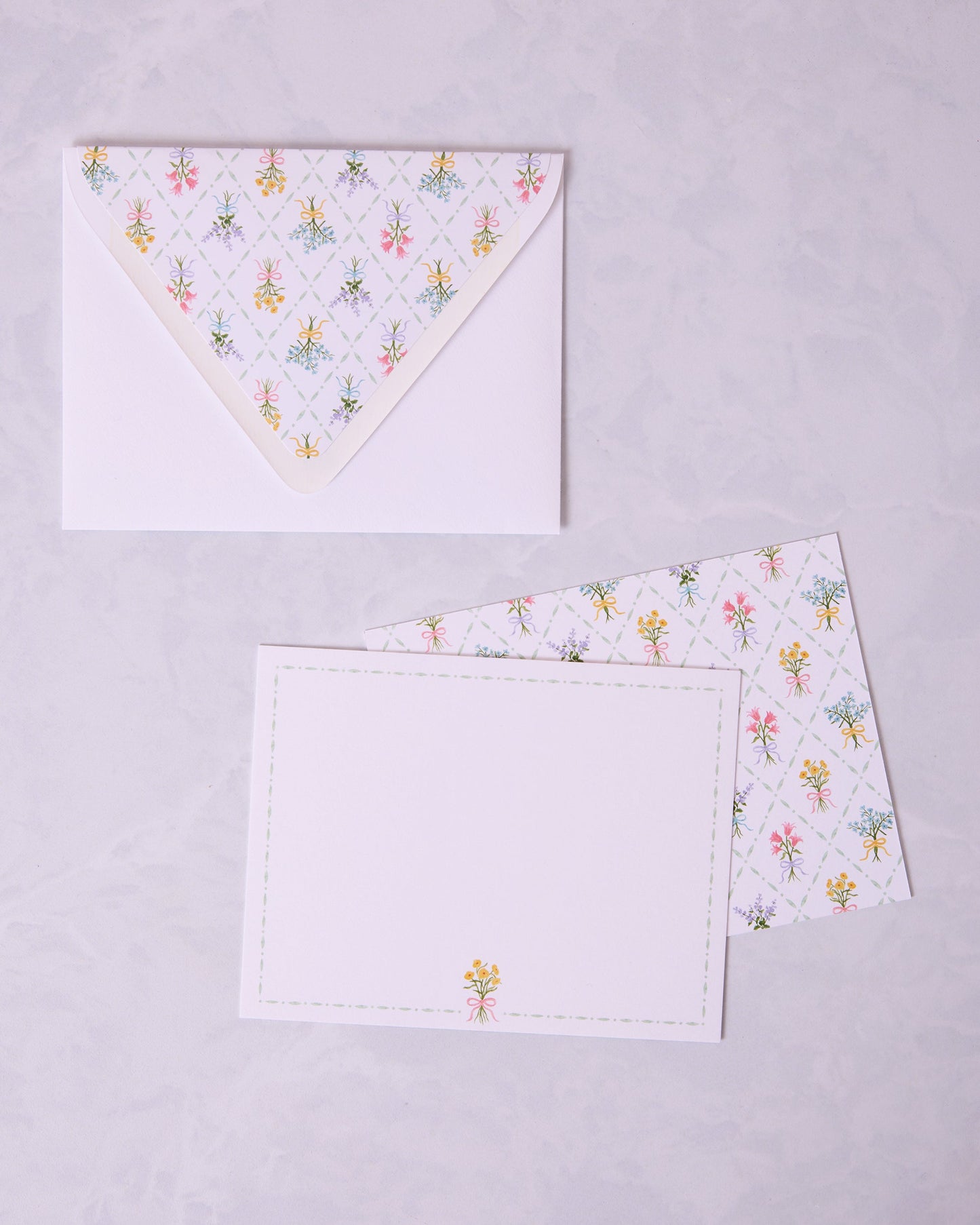 Cream - Bow Bouquet Notecard Set - Gloster Road